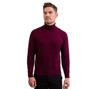 Pullover | Sweater | Maglione Dolcevita da Uomo 100% Cachemire (Rosso/Mirtillo Rosso, L)