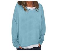 Pullover Top da Donna Girocollo Maniche Lunghe Camicette Sportivi Camicetta Softshell Streetwear Collo Rotondo alla Cappotto Lungo dal Taglio Elegante Autunno e Inverno