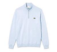 Pullover Uomo Lacoste Cotone Mezza Zip Collo Alto AH9501 J2G Azzurro