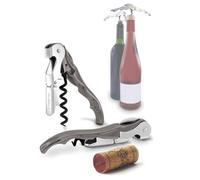 Pulltex - Classic Grafite Cavatappi Professionale a Doppia Leva | Pezzo Unico in Lega d'Acciaio con Finitura Grafite, Box Ecologica + Folder Eco-Pelle, Regalo Sommelier