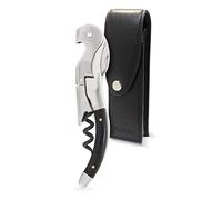 Pulltex Pulltaps Cordoba - Set di cavatappi con manico in corno fatto a mano, con custodia in pelle