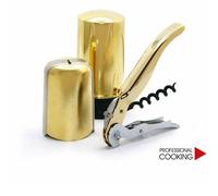 Pulltex set barman cavatappi taglia tappo e pompetta salva vino