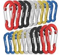 pullther 20 moschettoni, 50 mm/1,96 pollici, moschettoni piccoli, in alluminio, per sport all'aperto, escursionismo, campeggio, pesca, multicolore