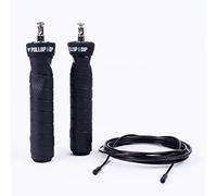 PULLUP & DIP Corda per saltare Fitness con Cuscinetto a Sfera professionale e Impugnature antiscivolo, Corda regolabile, Rivestimento in PVC per Resistenza, MMA, Corda d’acciaio di 3m