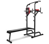 PullUpFitness Roman Chair - Barra di Tractione Dips Station Panca per Palestra Pieghevole con Barra Regolabile Multifunzione Tractione Bar Dips - Pull UP Bar