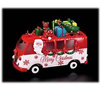 Pulmino in ferro decorato natalizio Cm. 32x14x22 - Modelli assortiti