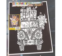 Pulmino love Colorvelvet in Velluto Grande 47*35 - L118 Disegno da colorare con set di pennarelli Carioca 8024238555042