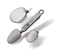 Pulox Bilancia da cucchiaio PLW-200 con tre cucchiai da 25 ml, 45 ml e 180 ml da 0,1 g, portata fino a 500 g, bilancia da cucina digitale, bilancia fine