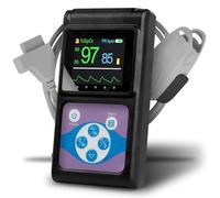 Pulox Pulsossimetro PO-650A - Ossimetro palmare portatile con sensore esterno - Misurazioni a lungo termine, Memoria dati, Segnale acustico