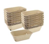 Pulp Fiber Produce Basket - 50 Pack boidegradable Berry Containers | Compostable Vented Fruit Holders for Grocery, Pantry, Countertop, Picnic, Outdoor Event, Vegetable Storage, Farm Stall, Wedding