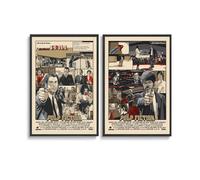 Pulp Klassische Filme Fiction Un Set Di 2 Poster Su Tela Per La Stanza, Estetica, Festival, Regalo, Famiglia, Camera Da Letto, Decorazione Da Parete, Casa 16x24inch(40x60cm)