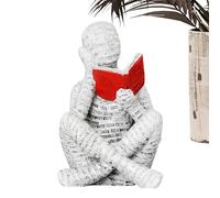 Pulp Reading Women Figurine - Scultura astratta in resina, statua di pensatore artistico | Elegante formato standard con graziosa posizione seduta, statuetta da collezione per libreria, tavolo