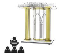 Pulpit Per Presentazione Portatile Leggii Podio Per Conferenze In Acrilico | Altezza 116 Cm Mobile Chiesa Pulpito Con Piattaforma Di Lettura Inclinata E Ruotes,Per Aule Discorsi Matrimoni
