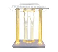Pulpiti for Chiese, Podio Acrilico Personalizzato, Leggii Portatili E Podio con Luci A LED E Ruote, Leggio da Terra for Discorsi E Accoglienza Saluti all'Ingresso
