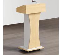 Pulpito da pavimento in legno, versatile, per chiese, uffici, scuole ed eventi, due stili: con/senza pulegge, ideale per matrimoni e conferenze