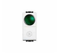 Pulsante NO + portalampada verde Bianco Living Light bticino N4038V