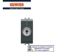 PULSANTE 2P NA 10A CON CHIAVE GEWISS CHORUS NERO GW12145