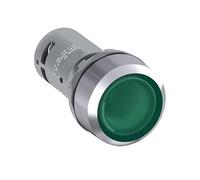 Pulsante a testa piatta con anello metallico illuminato serie CP CP1-33G-10 | 10116174