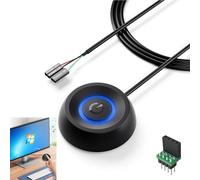 Pulsante Accensione PC Esterno,Tasto Accensione PC Remoto,Interruttore di Alimentazione Scheda Madre,1.7M Cavo di Estensione con Luce LED,Accessori Computer Fisso per Case,Uffici,Scuole