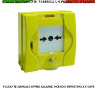 PULSANTE ALLARME COLORE GIALLO RICHIESTA MANUALE INTERVENTO RIPRISTINO A CHIAVE