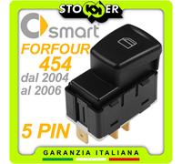 Pulsante Alzacristallo Interruttore Vetro Bilaterale per SMART FORFOUR 454 5 PIN