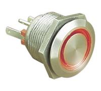 Bulgin MPI002/28/RD - Pulsante antivandalo 24 V/DC 0.05 A 1 x Off/(on) a richiamo, rosso (Ø x L) 22 mm x 32.7 mm I