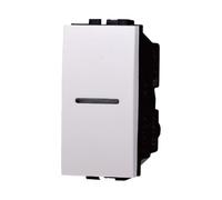 Pulsante assiale 16A, Moduli Bianchi, Compatibile Con BTicino Living, frutti, interruttori, pulsanti, deviatori, dimmer, sensori, PIR, buzzer, Per Placche originali e compatibili
