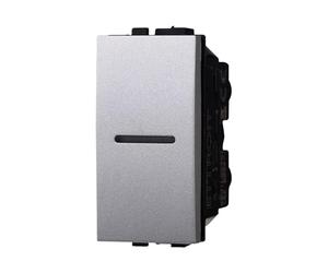 Pulsante Assiale 1P 16A Unipolare, Compatibile Con Bticino Living Light (1 Pezzo, Grigio)