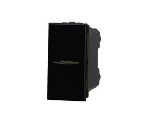 Pulsante assiale unipolare 16A nero compatibile anche con BTicino Axolute