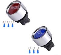 Pulsante Avviamento Auto 12V 50A con LED Impermeabile | Materiale ABS , impermeabile IP67, resistenza fiamma, rosso/blu, lunga durata(Pair of switch)