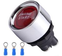Pulsante Avviamento Auto 12V 50A con LED Impermeabile | Materiale ABS , impermeabile IP67, resistenza fiamma, rosso/blu, lunga durata(Red)