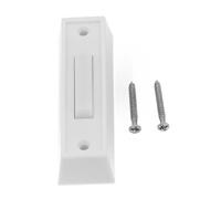 Pulsante campanello in ABS illuminato, interruttore a pressione a parete per campanelli DC 12-24 V, hardware esterno bianco per la casa (7,1 x 2,2 x 1,5 cm)