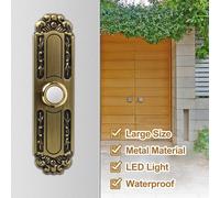 Pulsante campanello porta in metallo impermeabile con luce LED bronzo antico 5 1