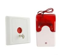 Pulsante Chiamata SOS 220V Suono Luce Bagno(B) | Suono 107dB, luce per flash 150/min, tensione 220V, ABS per robusto, per montaggio a muro facile
