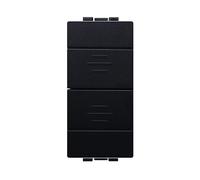 Pulsante Compatibile con Bticino Living (Unipolare Doppio 1P + 1P 10/16A, Nero)