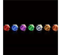 Pulsante da 12 mm senza fissaggio Interruttore a pulsante for auto illuminato ad anello in alluminio nero ON OFF istantaneo 1 pezzo(7,SELF-LOCKING_RED RING LED_3-6V)