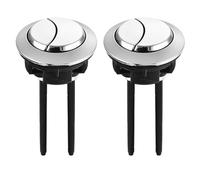 Pulsante del WC, 2 pezzi Pulsante di scarico WC a doppia pressione, argentato for serbatoio, Pulsanti for forma rotonda, Accessori for il bagno(Fits 46mm58mm Hole)