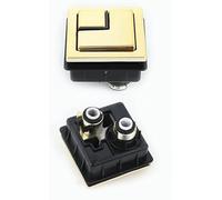 Pulsante del WC, Pulsante for serbatoio 'acqua del WC 1 pz 58X58mm colore oro quadrato, ricambio for foro di copertura in ceramica