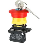 Pulsante di accensione e spegnimento di emergenza XB4 Interruttore a manopola di selezione chiave da 22 mm - Pulsante di ripristino temporaneo autobloccante a 2/3 posizioni 10A(2NC Key Emergency stop)