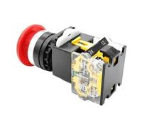 Pulsante di arresto, Interruttore di emergenza 380V Cappuccio a fungo 1NC+1NO Contatto autobloccante in argento multicolore(Red,Self reset)