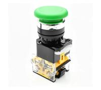 Pulsante di arresto, Interruttore di emergenza 380V Cappuccio a fungo 1NC+1NO Contatto autobloccante in argento multicolore(Green,Self locking)