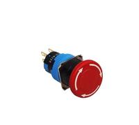 Pulsante di arresto, LAS1-A 5A 250VAC DPDT Rosso 16mm Foro pannello Latching