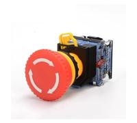 Pulsante di arresto, Testa a fungo autobloccante 22 mm LA38A-11ZS 1NO 1NC rosso(La38a 11zs,1NO 1NC)