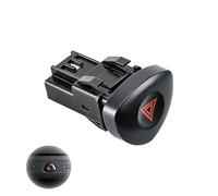 Pulsante di avvertimento luci di emergenza per Renault Clio MK 2, ricambio compatibile 2001-2006, installazione semplice, alta qualità e affidabilità, materiale ABS ecologico, nero 8200442723