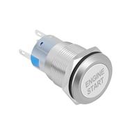 Pulsante di avviamento del motore dell'auto impermeabile da 12 V, interruttore di accensione, avviamento in acciaio inossidabile di alluminio(Silver)