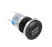 Pulsante di avviamento del motore dell'auto impermeabile da 12 V, interruttore di accensione, avviamento in acciaio inossidabile di alluminio(Black)
