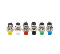 Pulsante Di Avvio 6 pezzi Pulsante rotondo 7 mm Interruttore a pulsante momentaneo autoripristinante ON OFF Rosso Giallo Verde Blu Nero Bianco(6 Color)