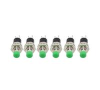 Pulsante Di Avvio 6 pezzi Pulsante rotondo 7 mm Interruttore a pulsante momentaneo autoripristinante ON OFF Rosso Giallo Verde Blu Nero Bianco(Green)