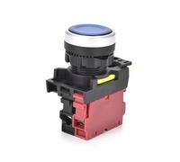 Pulsante Di Avvio Interruttore a pulsante momentaneo da 22 mm 12 V 24 V 220 V Interruttori a pulsante illuminati con blocco On Off VaneAims Interruttore a Bilanciere (Blue,MOMENTARY_1NC_12V)