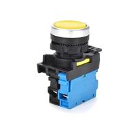 Pulsante Di Avvio Interruttore a pulsante momentaneo da 22 mm 12 V 24 V 220 V Interruttori a pulsante illuminati con blocco On Off VaneAims Interruttore a Bilanciere (Yellow,SELF-LOCKING_1NC_24V)